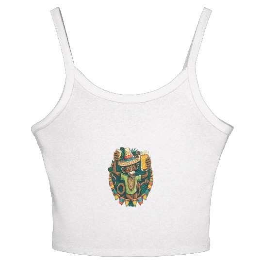 Funny Spider Monkey Lover Mexican Spider Monkey Women's Spaghetti Strap Tank Top