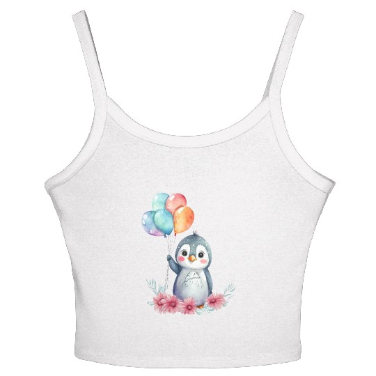 Penguin Animal Cute Antarctica Bird Zoo Winter Women's Spaghetti Strap Tank Top