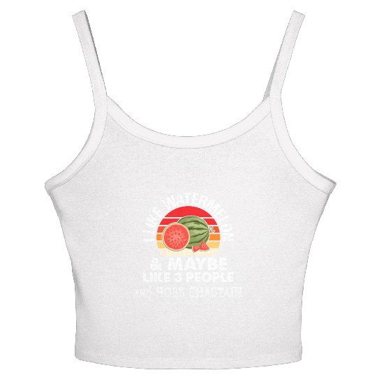 I LIKE WATERMELON AND MAYBE 3 PEOPLE ROSS CHASTAIN Women's Spaghetti Strap Tank Top