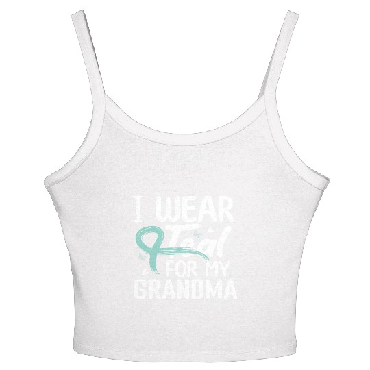 I Wear Teal For My Grandma Cervical Cancer Women's Spaghetti Strap Tank Top