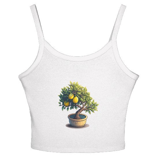 Lemon Bonsai Tree Women's Spaghetti Strap Tank Top