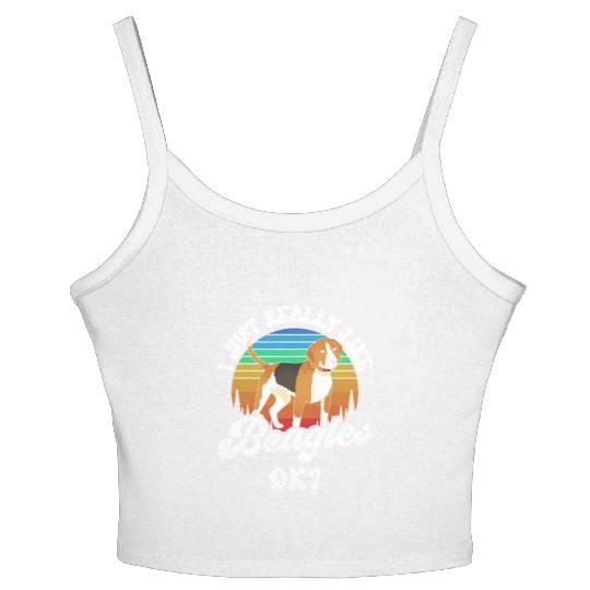 I Just Really Like Beagles Ok Beagle Puppy Dog Women's Spaghetti Strap Tank Top