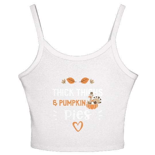 Thick Thighs & Pumpkin Pies Women's Spaghetti Strap Tank Top