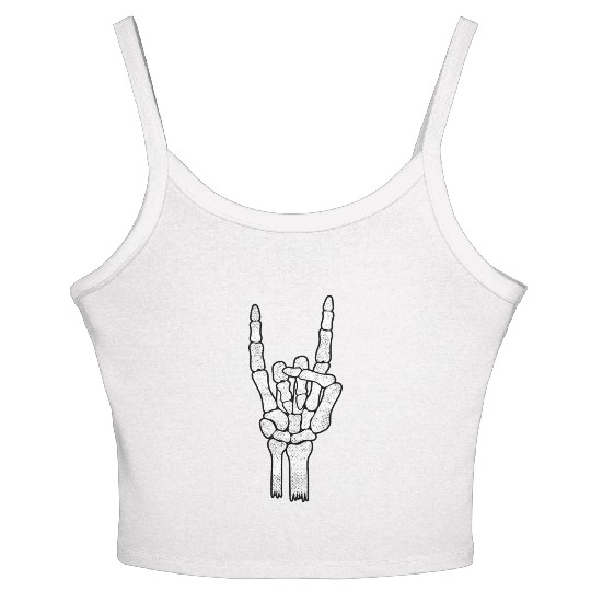 Skeleton Hand Rock Metal Sign Women's Spaghetti Strap Tank Top