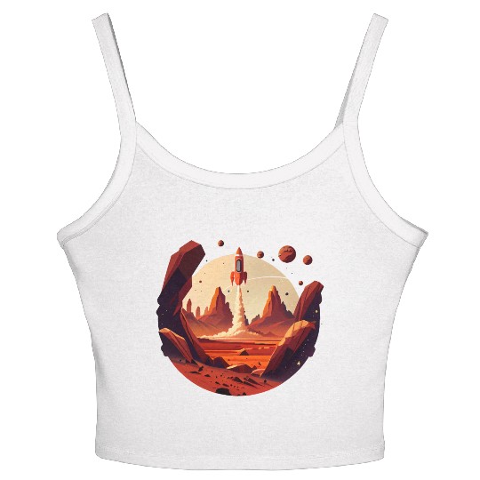 Vintage Space Science Mars Fiction Geek Solar Women's Spaghetti Strap Tank Top