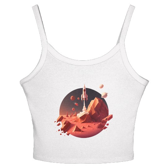 Vintage Space Science Mars Fiction Geek Solar Women's Spaghetti Strap Tank Top
