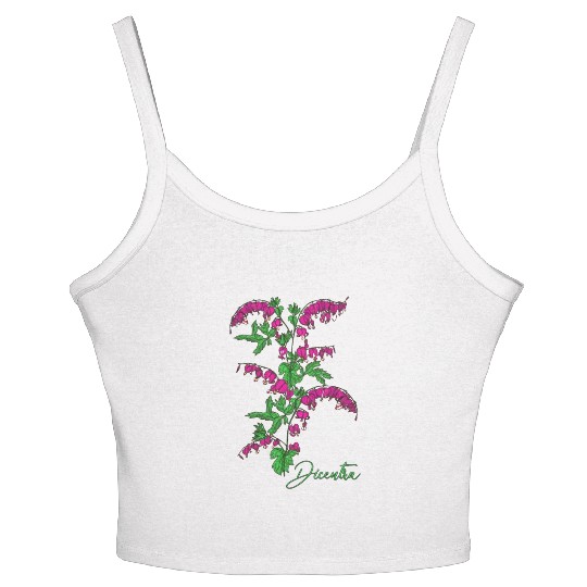 Bleeding heart flower Dicentra Bleeding heart Women's Spaghetti Strap Tank Top