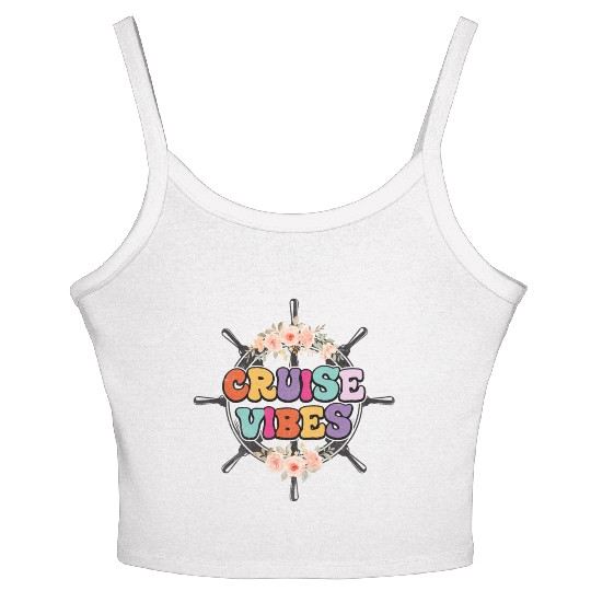 Cruise Vibes Family Cruise Vacation 2023 Women's Spaghetti Strap Tank Top