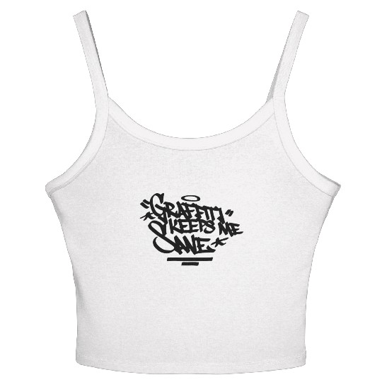 Graffiti Keeps Me Sane Handstyle Hip Hop Urban Let Women's Spaghetti Strap Tank Top