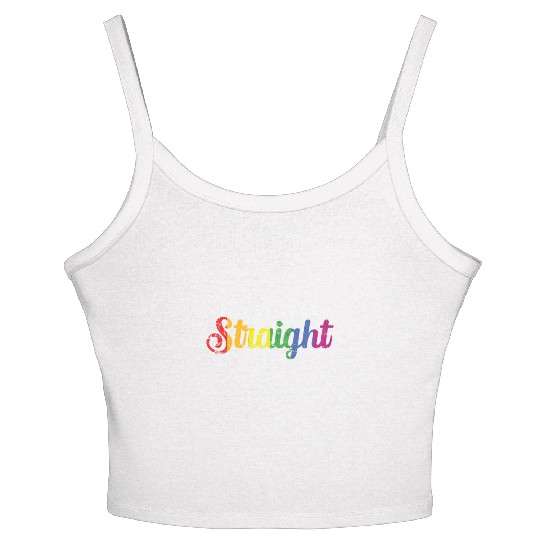 I just look straight LGBT Rainbow Pride Women's Spaghetti Strap Tank Top