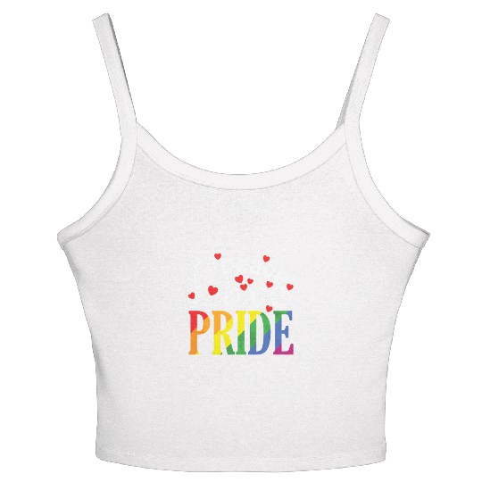 Peace Love Pride LGBT Rainbow Colors Women's Spaghetti Strap Tank Top
