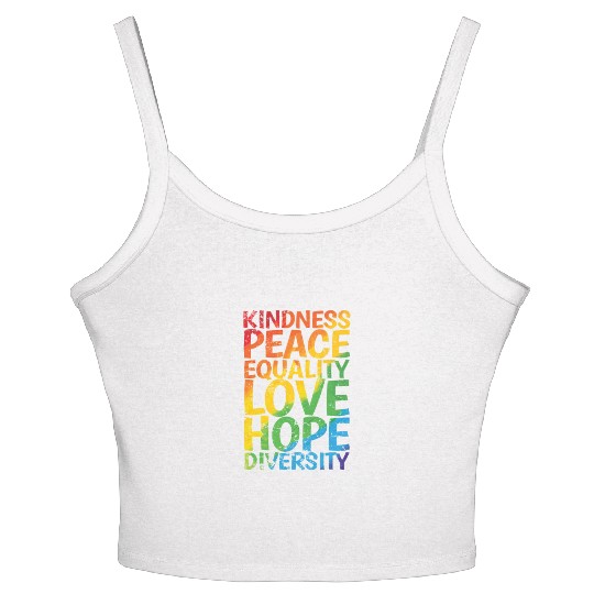 Kindness Peace Equality Love Hope Diversity LGBT Women's Spaghetti Strap Tank Top