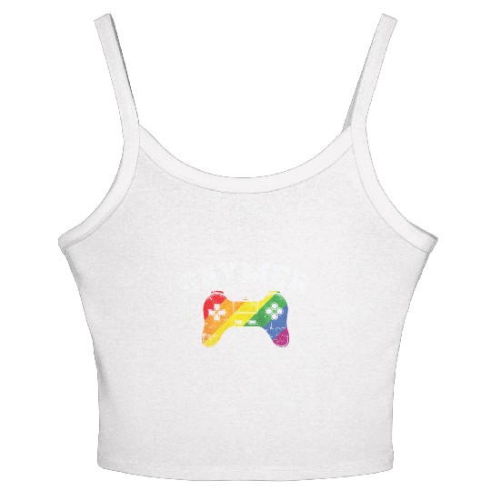 Gamer Controller Gaymer LGBT Pride Women's Spaghetti Strap Tank Top