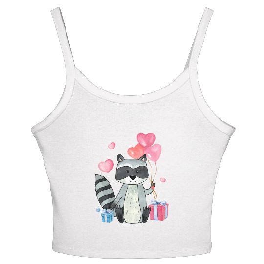 Raccoon Valentine Gift Raccoon Owner Trash Panda Women's Spaghetti Strap Tank Top