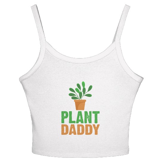 Plant Daddy Succulents Dad Funny for Landscapers Women's Spaghetti Strap Tank Top