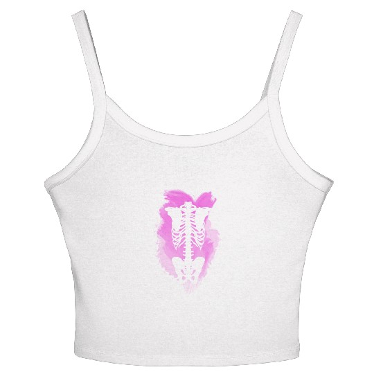 Neon Skeleton Rib Cage Women's Spaghetti Strap Tank Top