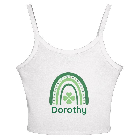 Dorothy Clover Charm Boho Rainbow Women's Spaghetti Strap Tank Top