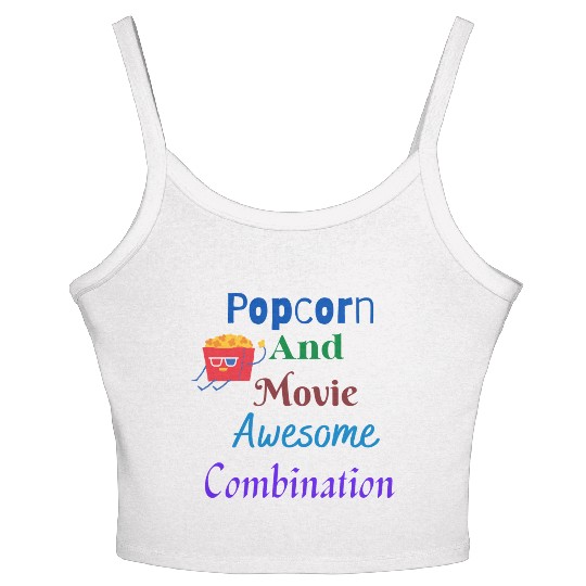 Popcorn And Movie Awesome Combination Women's Spaghetti Strap Tank Top