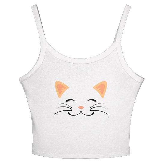 Floating Cat Face Women's Spaghetti Strap Tank Top