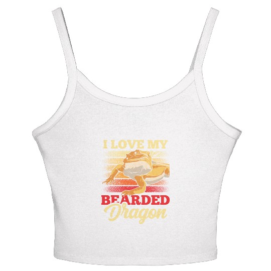 I Love My Bearded Dragon Reptile Pet Animal Lover Women's Spaghetti Strap Tank Top