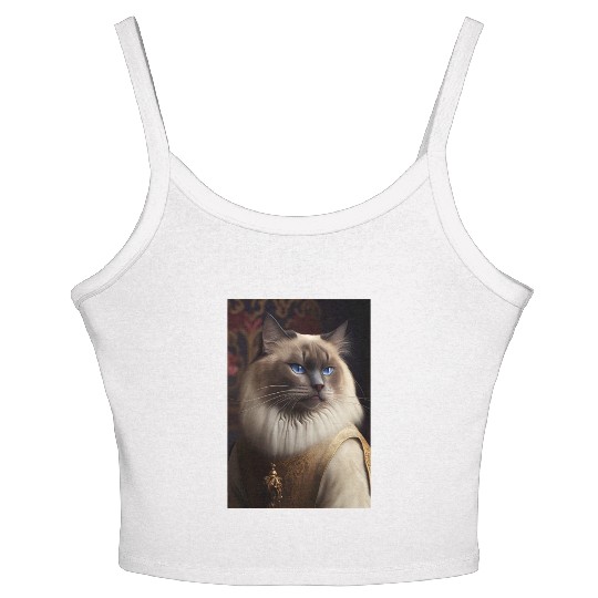 Ragdoll Cat Breed Portrait Royal Renaissance Anima Women's Spaghetti Strap Tank Top