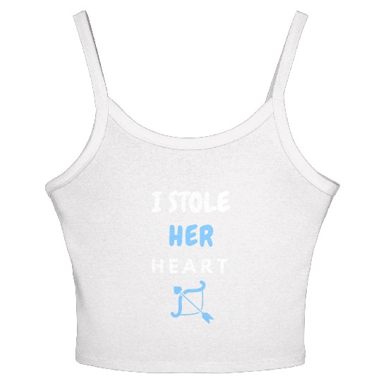 I stole Her Heart, His and hers , valentines day Women's Spaghetti Strap Tank Top