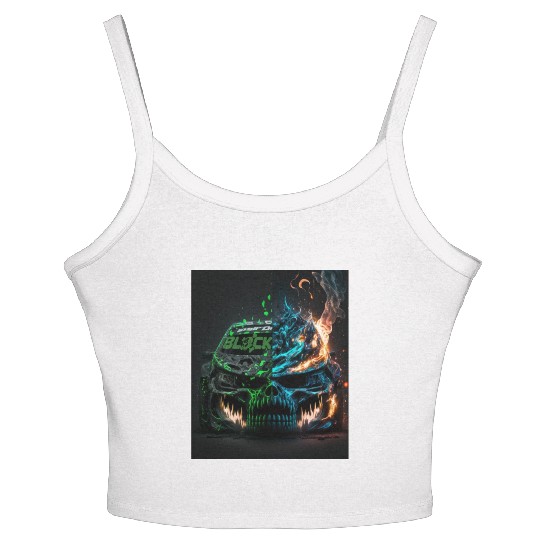 Racing Skulls Ken block Women's Spaghetti Strap Tank Top