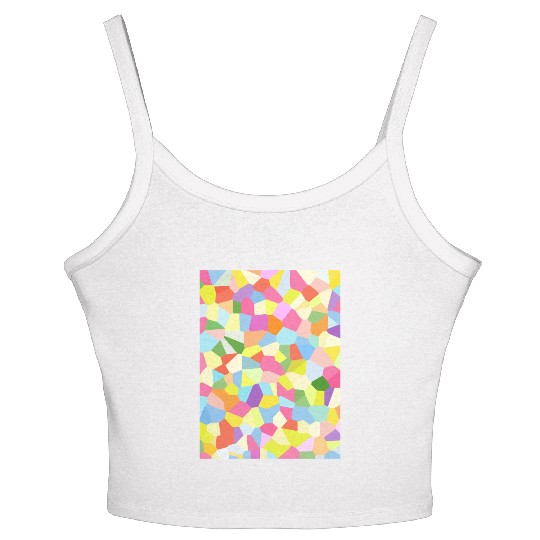 Bright Colored Crystals. Crystal Pattern Women's Spaghetti Strap Tank Top