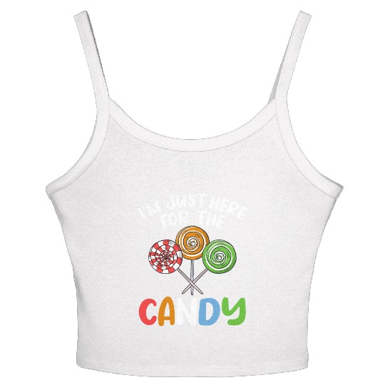 I'm Just Here For The Candy Lollipop Halloween Cos Women's Spaghetti Strap Tank Top