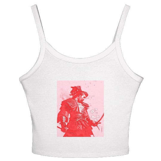Samurai Japan Japanese Anime Katana Manga samurai Women's Spaghetti Strap Tank Top