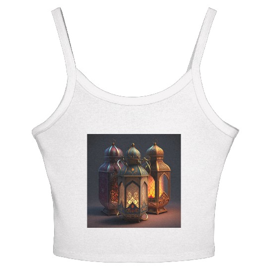 Ramadan lanterns hyper realistic hyper details Women's Spaghetti Strap Tank Top
