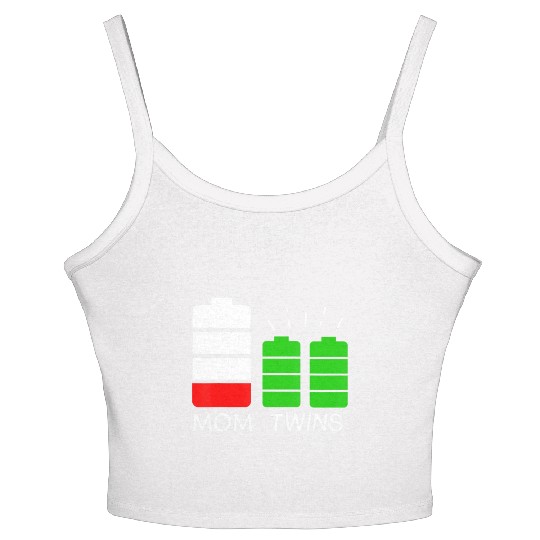 Twin Mom Low Battery Tired Mom Of Twins Women's Spaghetti Strap Tank Top
