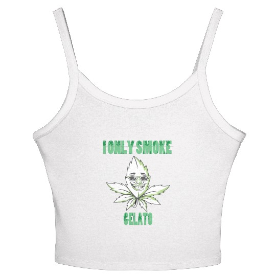 I ONLY SMOKE GELATO Women's Spaghetti Strap Tank Top
