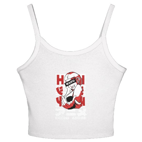 Japanese Ecchi Anime Aesthetic Waifu Manga Girl Women's Spaghetti Strap Tank Top