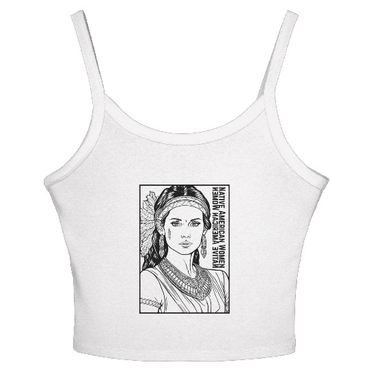 No More Stolen Sister Women's Spaghetti Strap Tank Top, American Native Women's Spaghetti Strap Tank Top