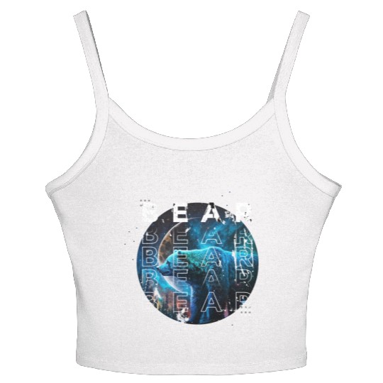 Midnight Roar: A Bear's Lunar Adventure Women's Spaghetti Strap Tank Top