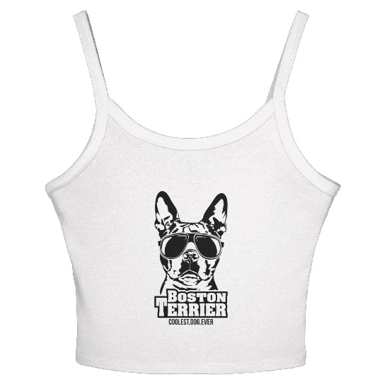 Boston Terrier coolest dog ever dog mom Women's Spaghetti Strap Tank Top