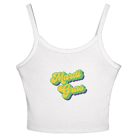 Vintage Mardi Gras Retro Fat Tuesday Mardi Gras Women's Spaghetti Strap Tank Top