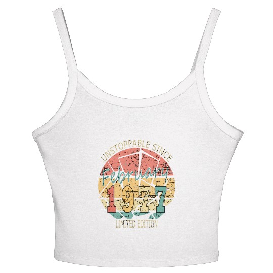 1977 Born Vintage Rose Gift Women's Spaghetti Strap Tank Top