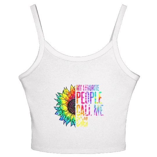 My Favorite People Call Me Gigi Sunflower Tie Dye Women's Spaghetti Strap Tank Top