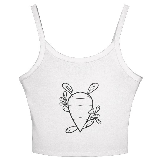 Easter Bunny Carrot As Color In Easter Women's Spaghetti Strap Tank Top