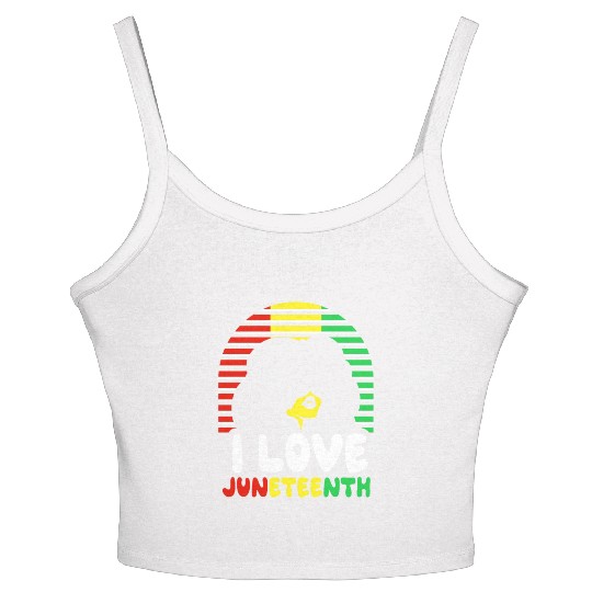 I Love Juneteenth 1865 Black American African Women's Spaghetti Strap Tank Top