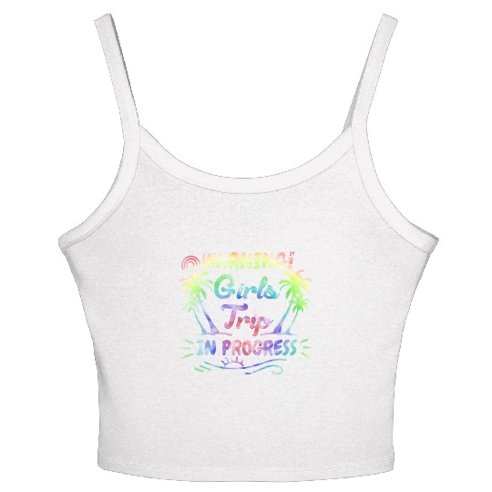 Attention girls trip in progress Spring Break Women's Spaghetti Strap Tank Top