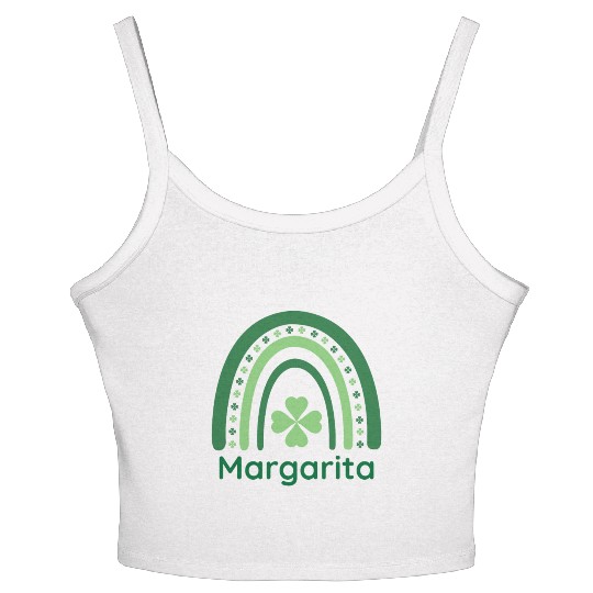 Margarita Clover Charm Boho Rainbow Women's Spaghetti Strap Tank Top