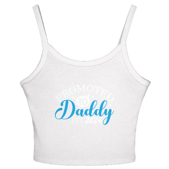 Promoted to daddy 2024 daddy to be 2024 Women's Spaghetti Strap Tank Top