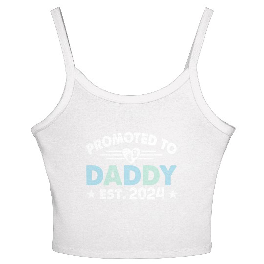 Promoted to daddy 2024 daddy to be Women's Spaghetti Strap Tank Top