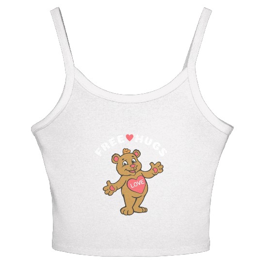 Free Hugs Teddy Bear Women's Spaghetti Strap Tank Top