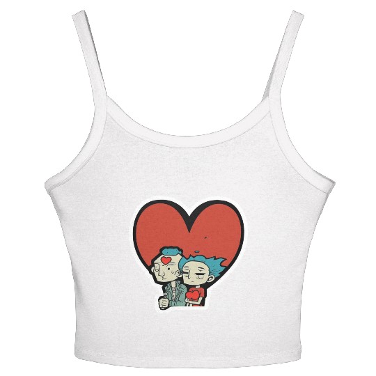 Old Couple In Valentine’s Day Women's Spaghetti Strap Tank Top