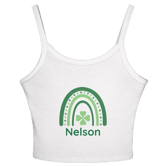 Nelson Clover Charm Boho Rainbow Women's Spaghetti Strap Tank Top