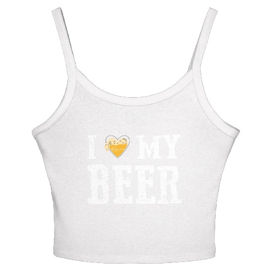 I Love My Beer Funny valentine's day Women's Spaghetti Strap Tank Top